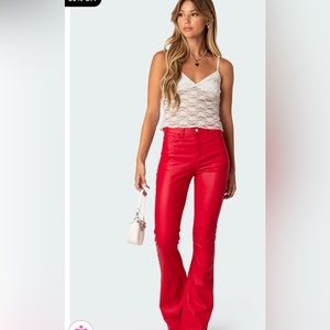 Luna Faux Leather Flare Jeans